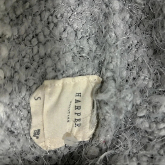Harper Heritage Pullover Sweater. Gray and white striped. Small. Soft!! - Picture 5 of 6